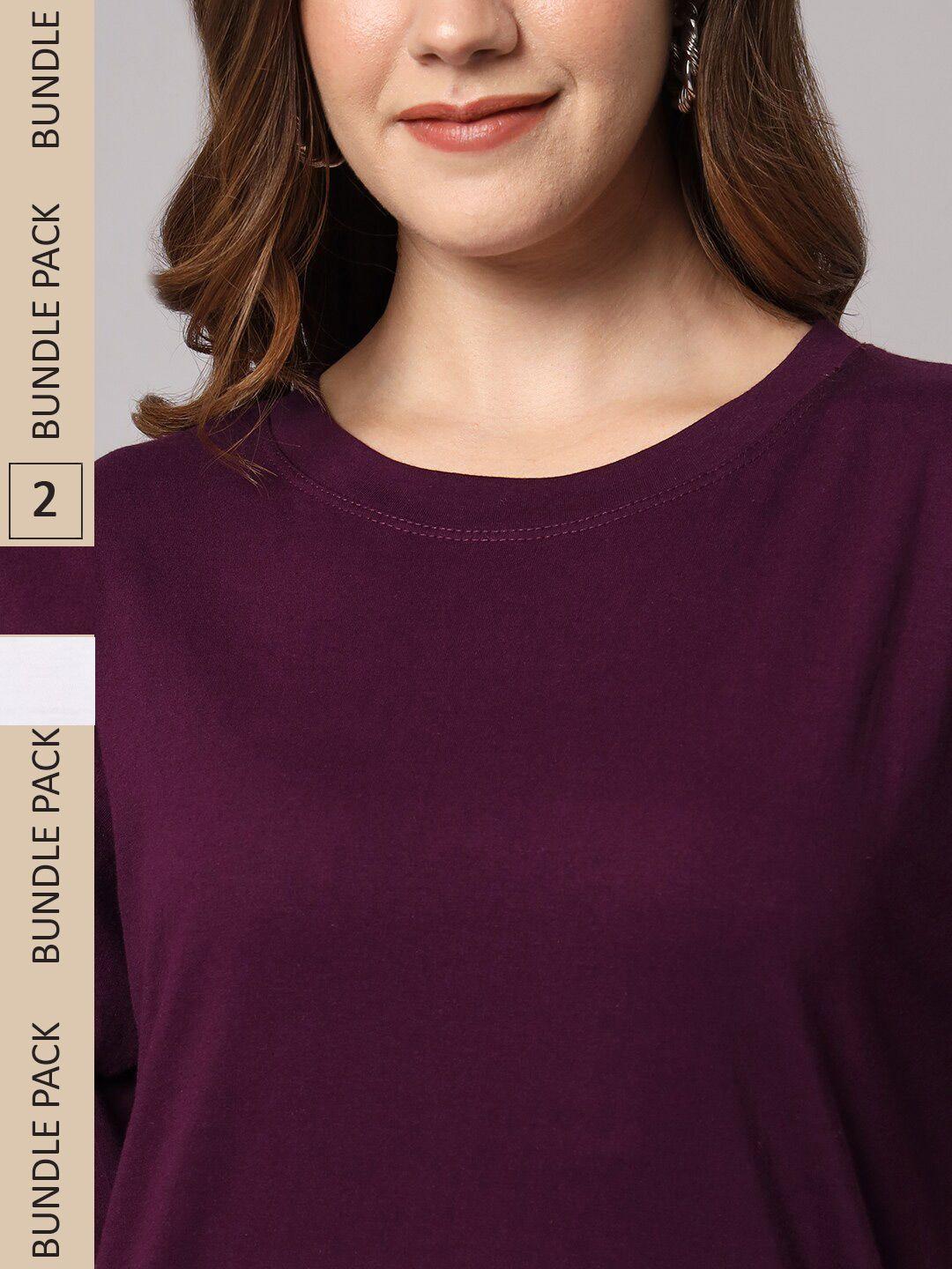 funday fashion women burgundy 2 pockets loose t-shirt