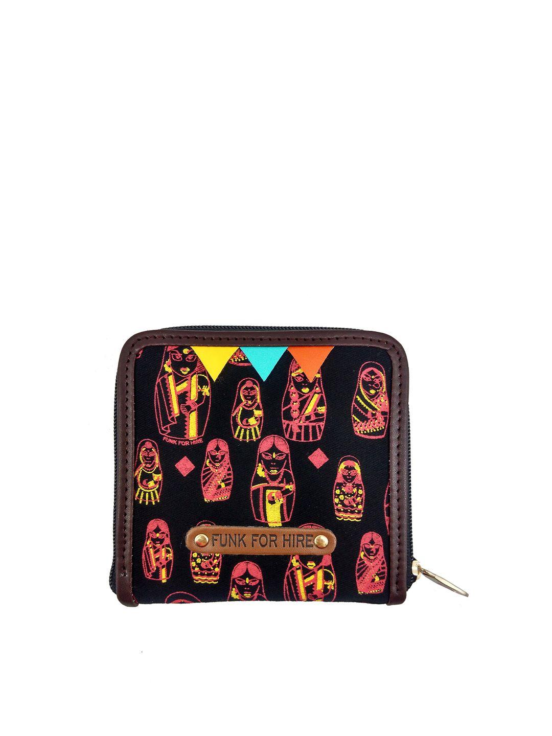 funk for hire women canvas zip around wallet