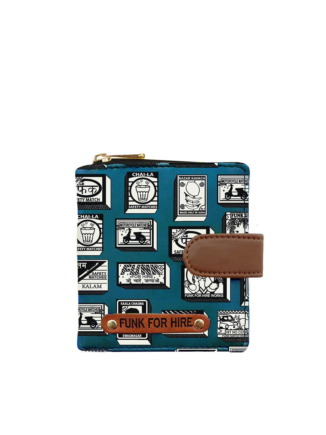 funk for hire women graphic printed zip around wallet