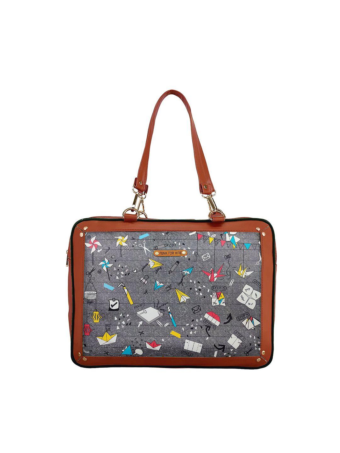 funk for hire women printed pu laptop bag