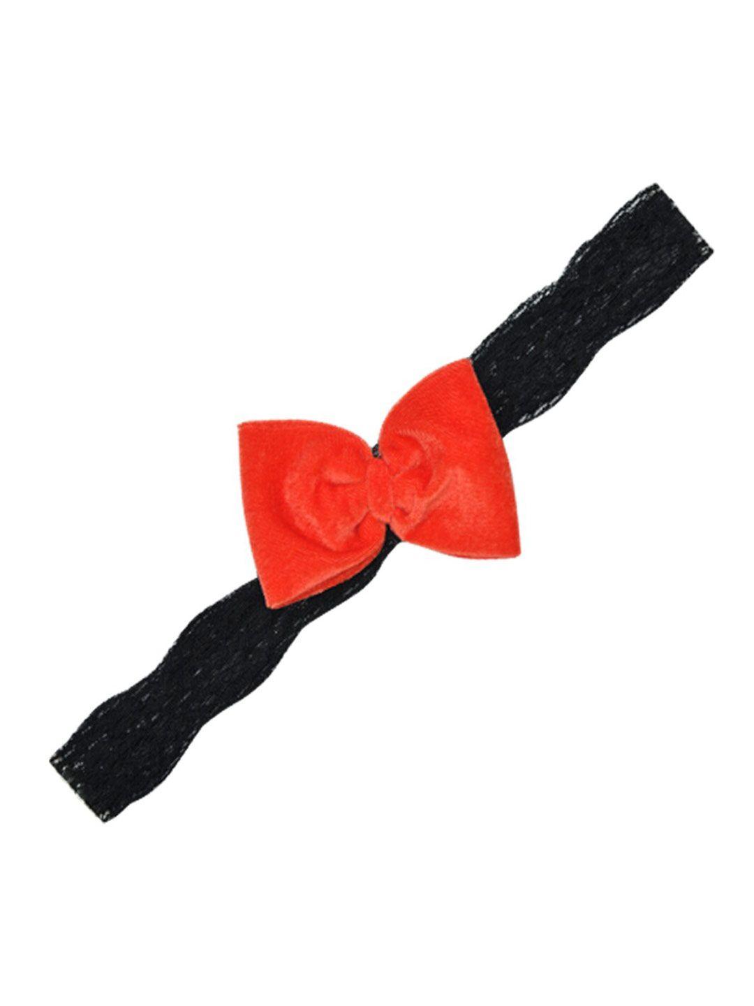funkrafts girls black & red hairband with bow detail