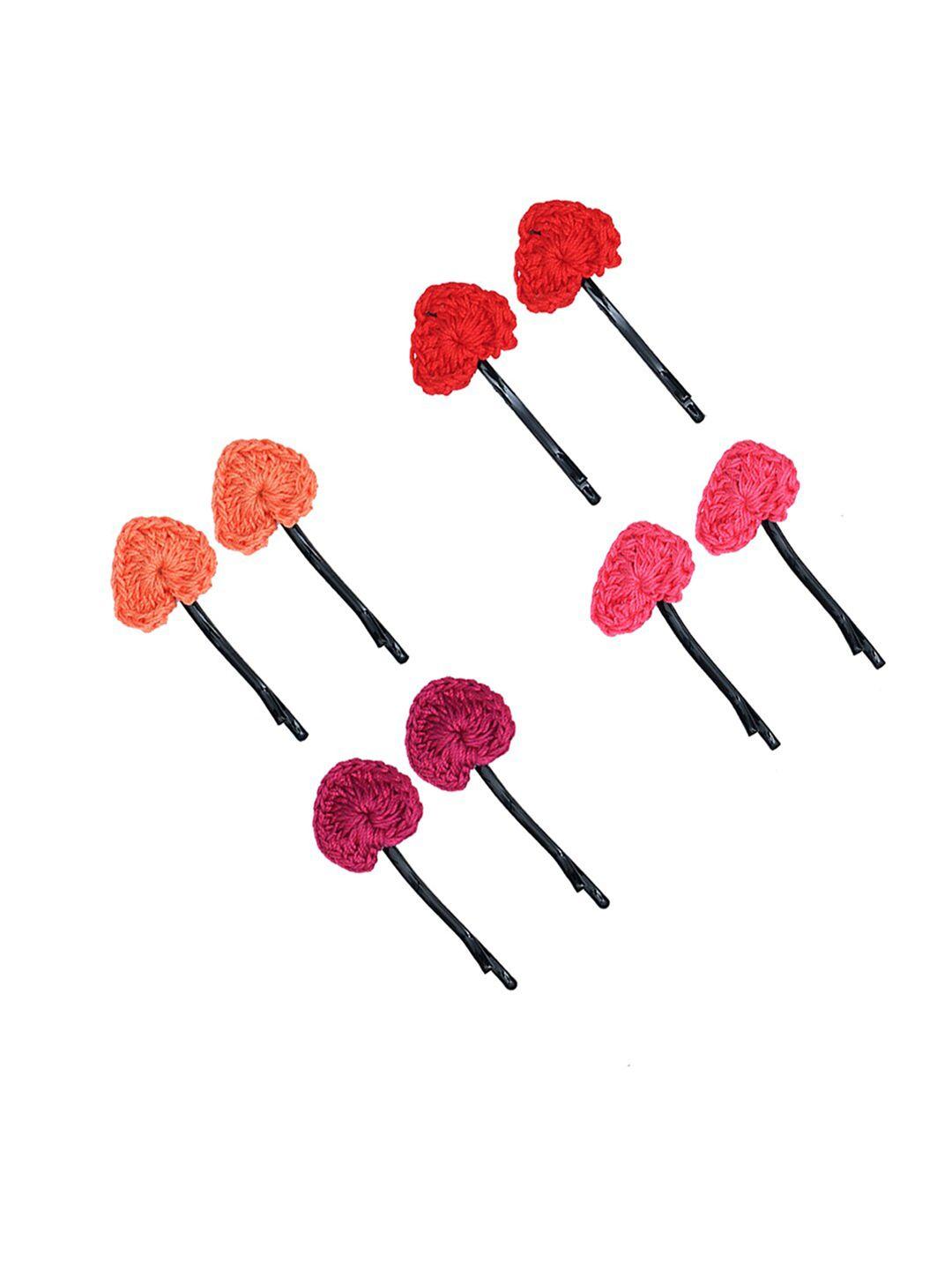 funkrafts girls heart multicolor hair pins set of 8