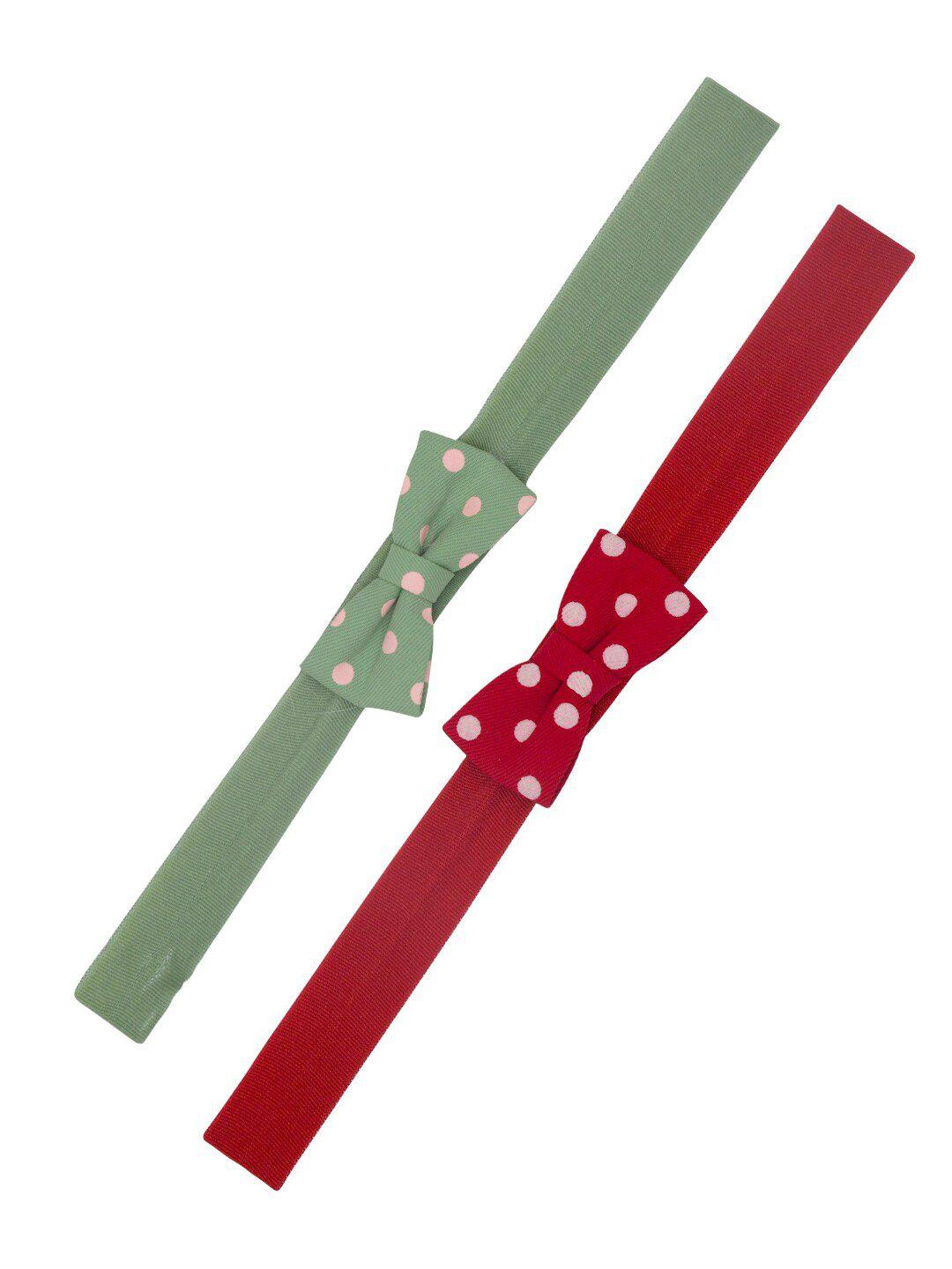 funkrafts girls red & green set of 2 hairband