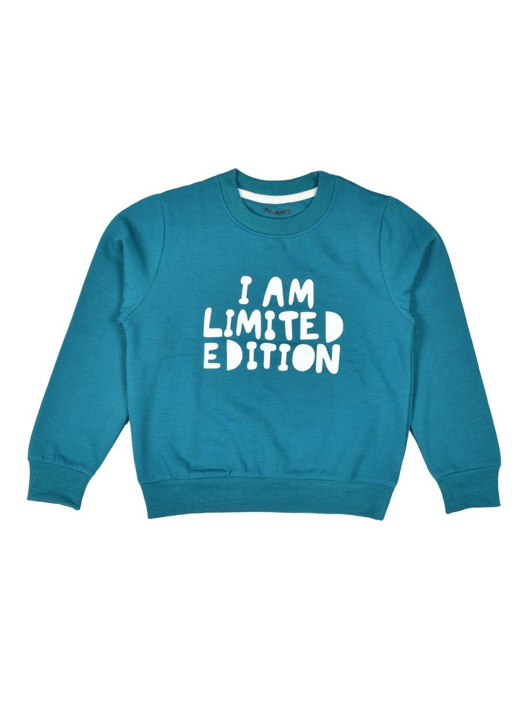 funkrafts unisex kids blue printed fleece sweatshirt