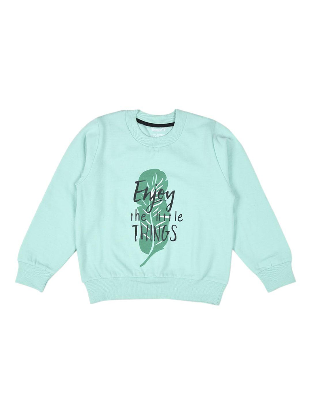 funkrafts unisex kids green printed fleece sweatshirt