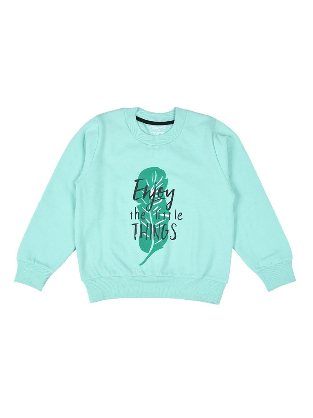 funkrafts unisex kids green printed fleece sweatshirt