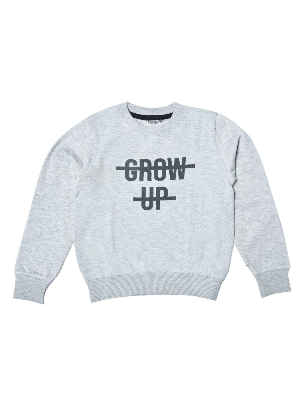 funkrafts unisex kids grey printed fleece sweatshirt