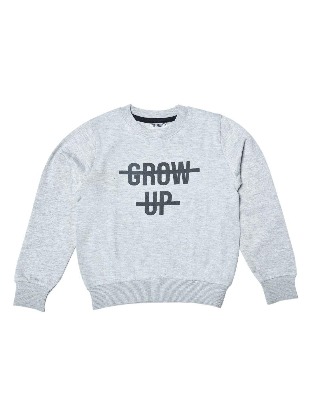 funkrafts unisex kids grey printed sweatshirt