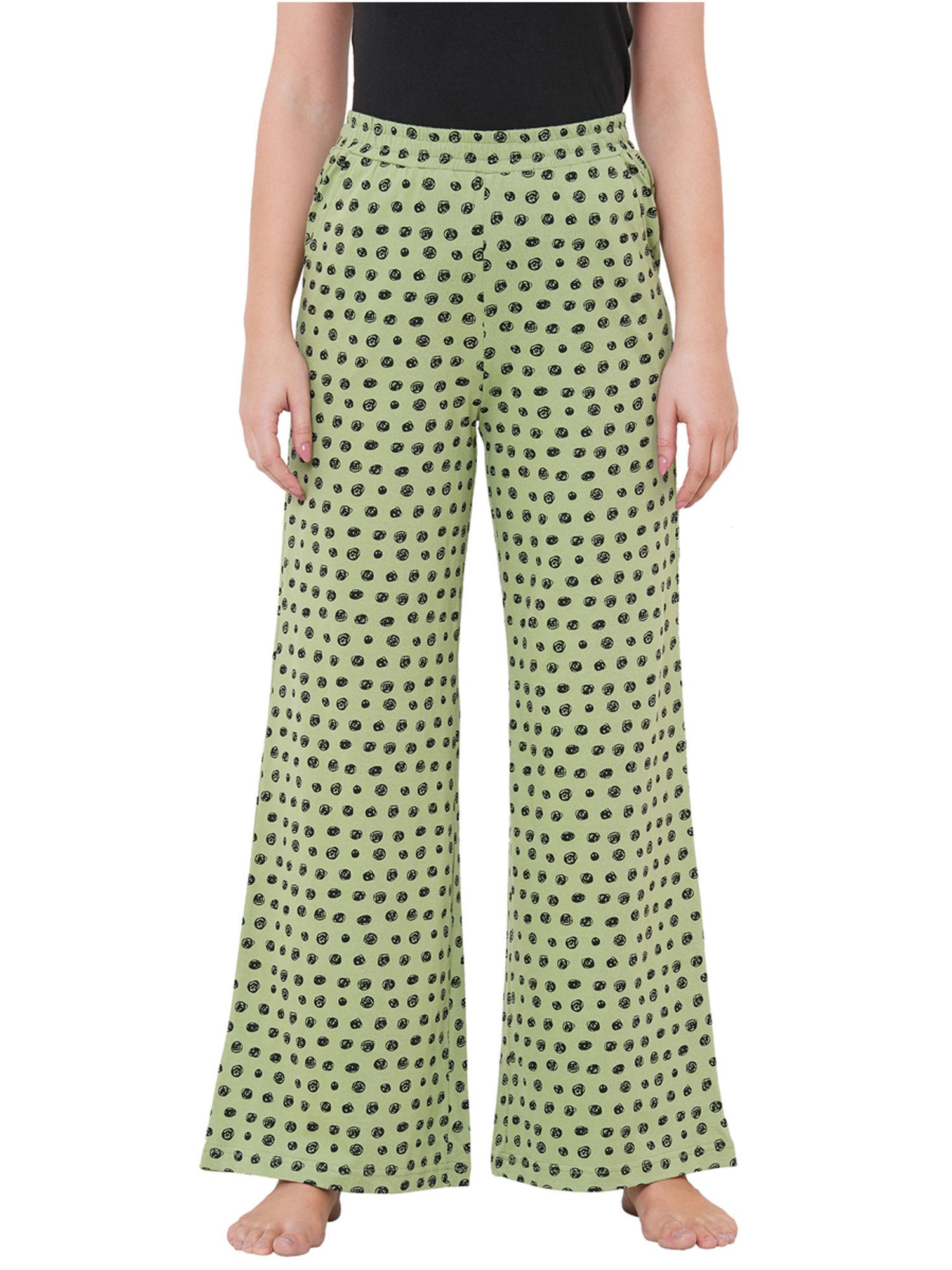 funky polka dot pyjamas - green