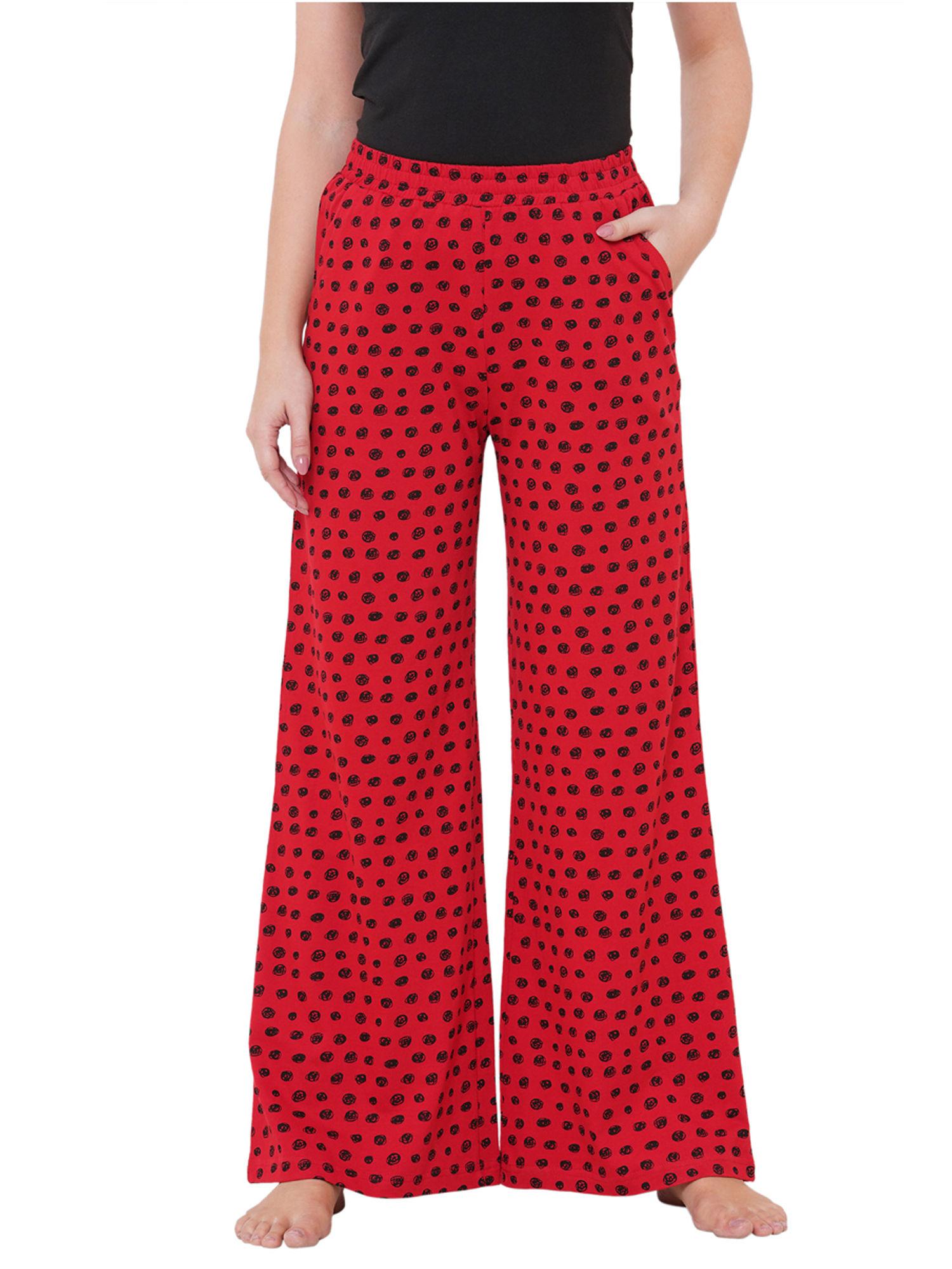 funky polka dot pyjamas - maroon