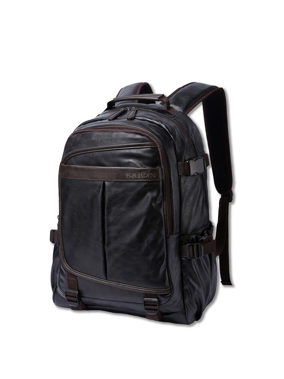 fur jaden unisex black solid backpack