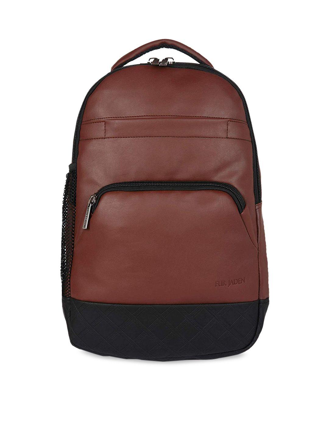fur jaden unisex coffee brown solid backpack