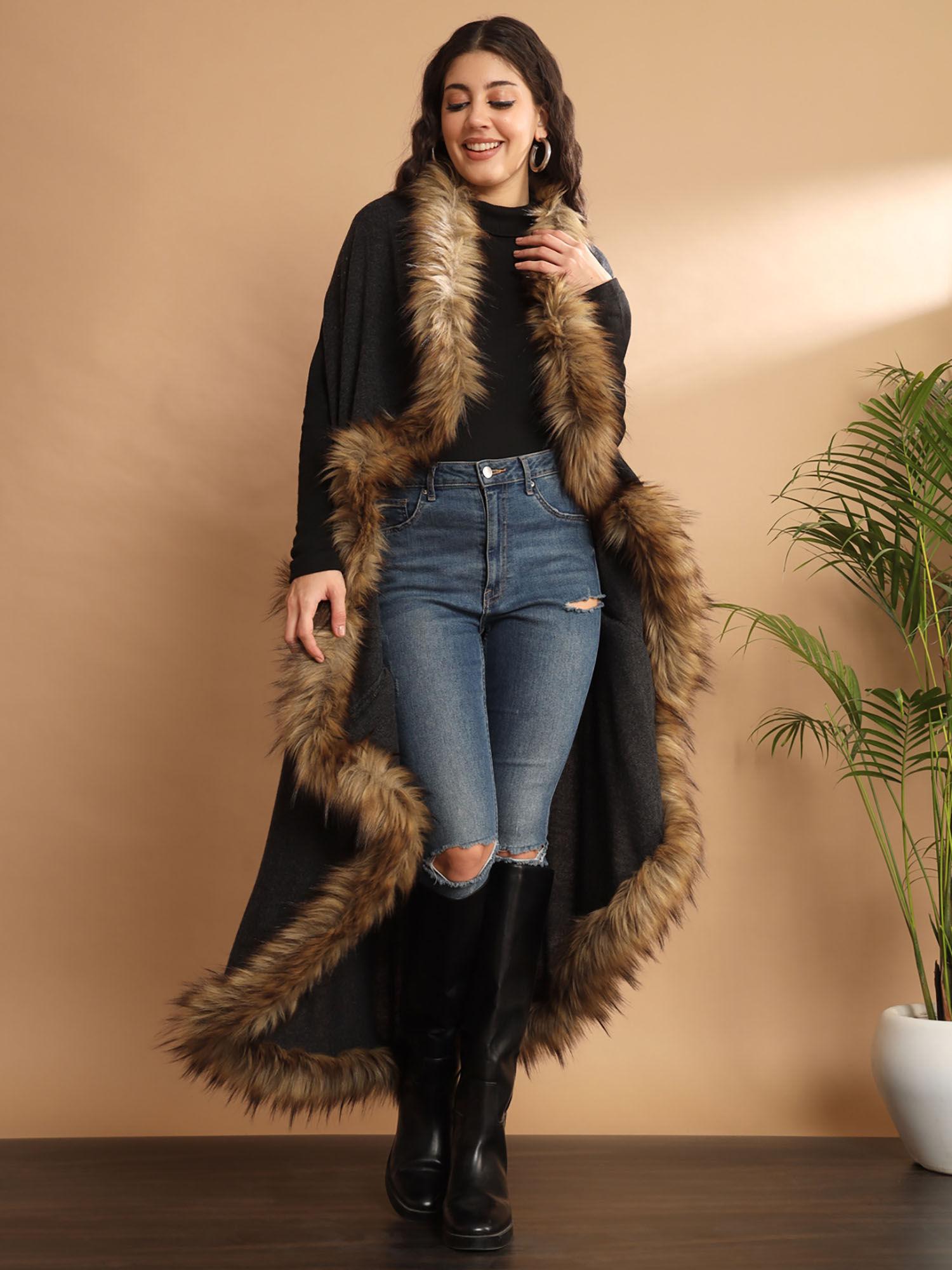 fur cape, fur jacket, fur coat, fur shawl-all in one fur wrap