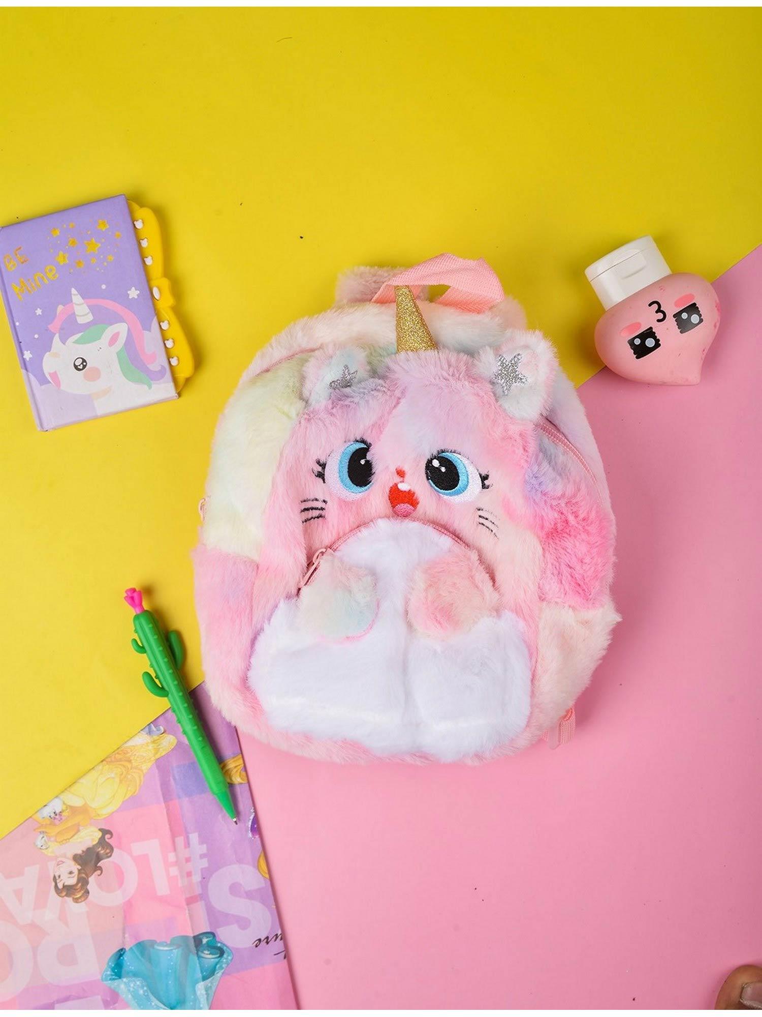 fur multicolor backpack for kids