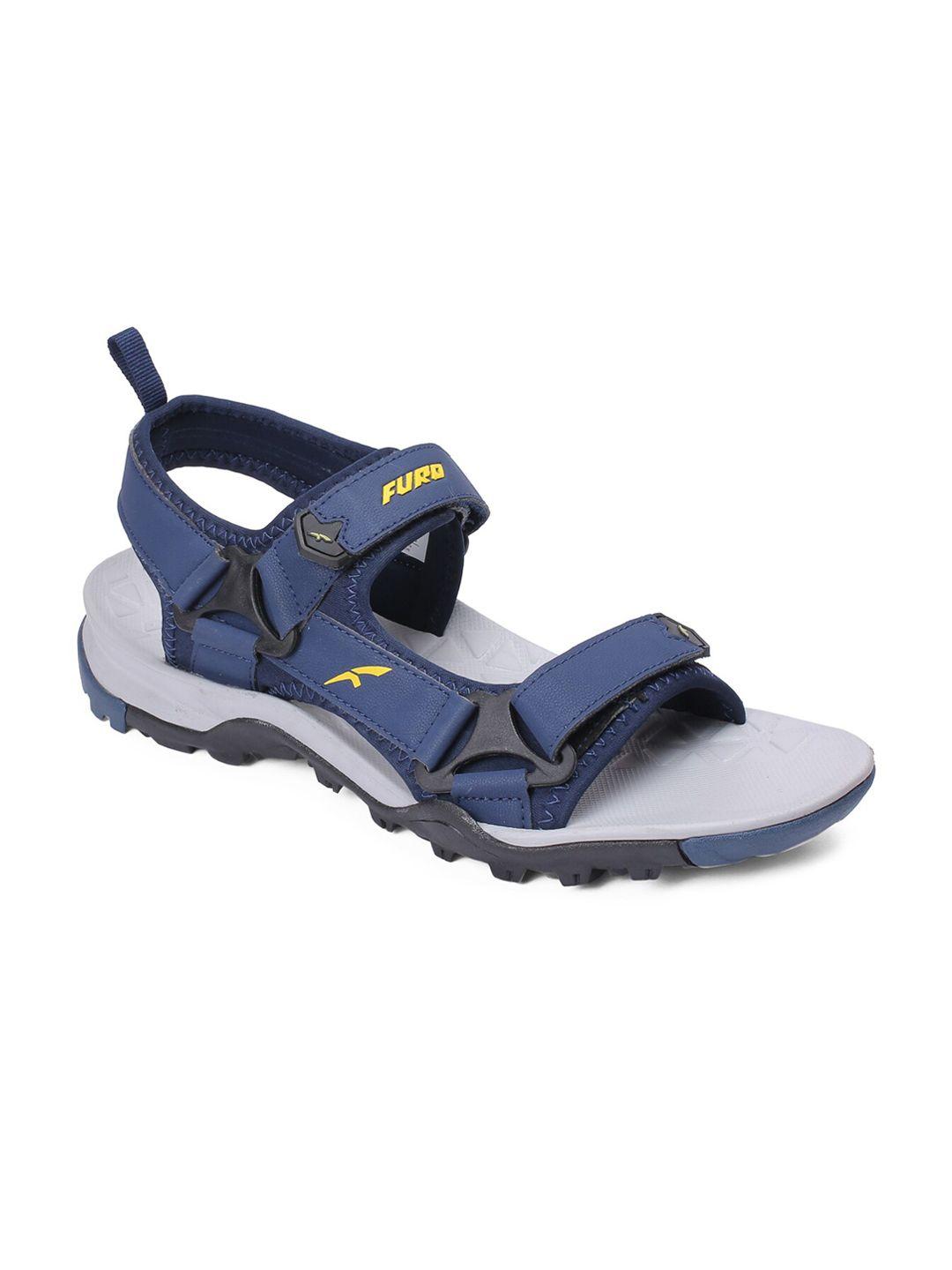 furo by red chief men blue & yellow patterned sports sandals