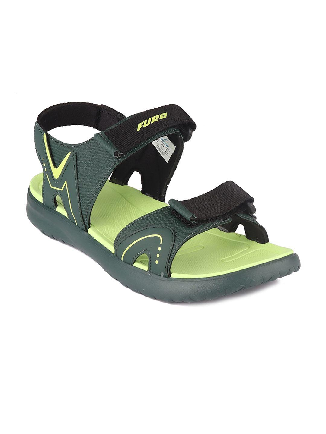 furo by red chief men green & grey solid sports sandals