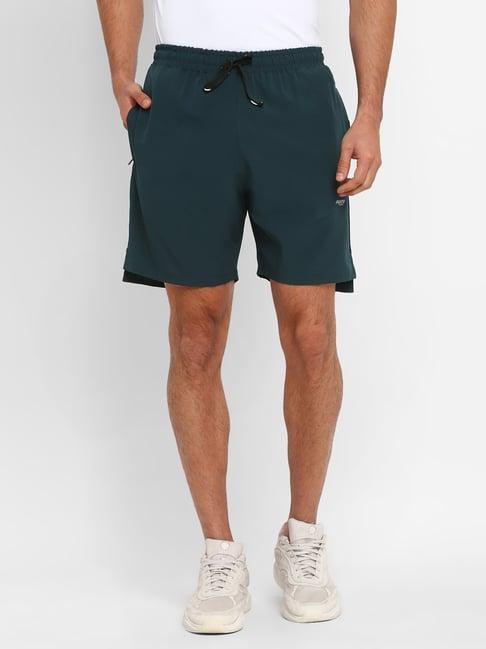 furo by red chief dark green regular fit sports shorts