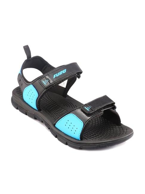 furo by red chief men's black floater sandals