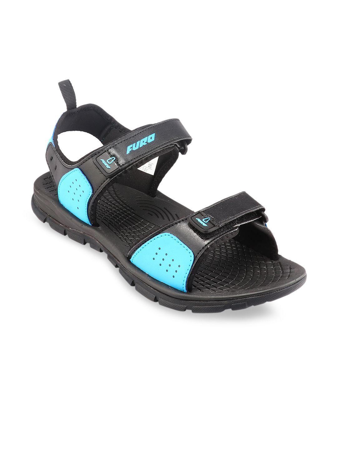 furo by red chief men black & green colourblocked sports sandals