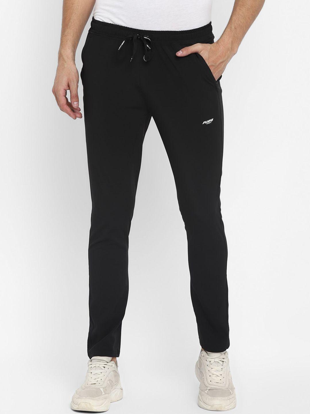 furo by red chief men black solid track pants