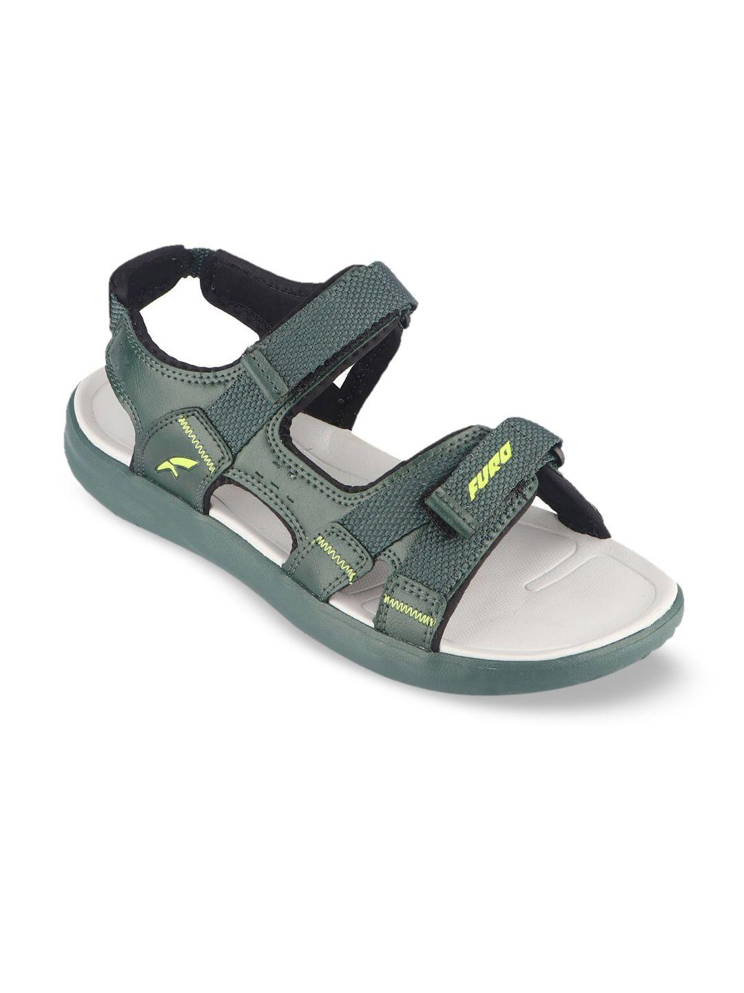 furo by red chief men green solid sports sandals