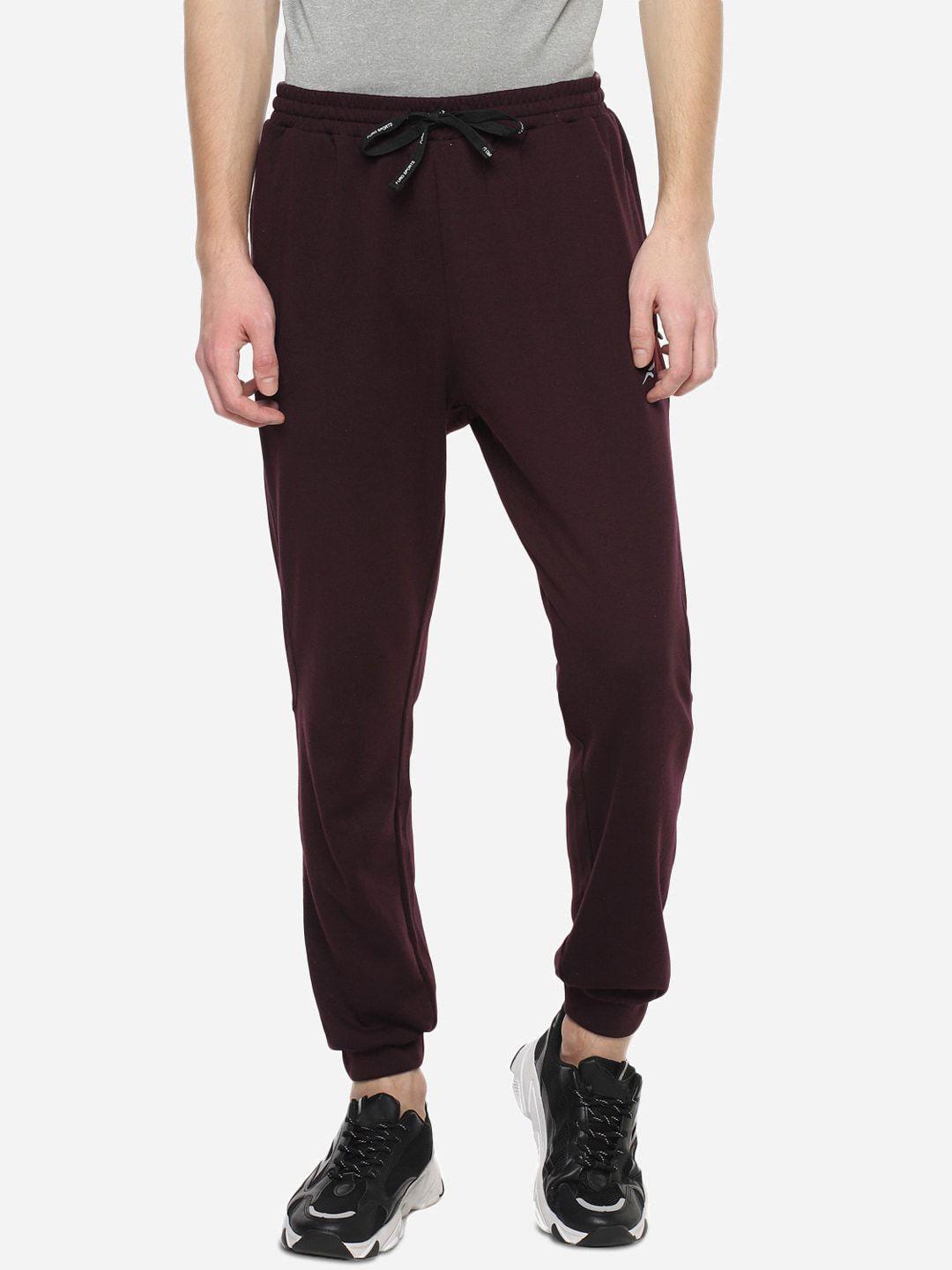 furo by red chief men maroon solid joggers