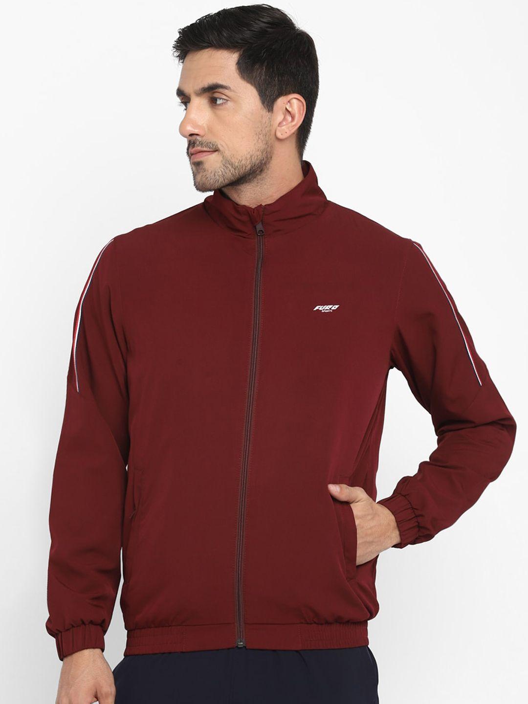 furo by red chief men maroon windcheater and water resistant sporty jacket