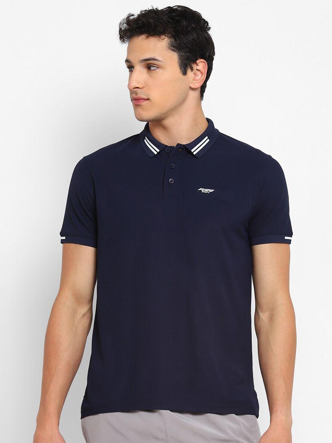 furo by red chief navy blue polo collar t-shirt