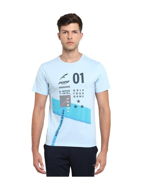 furo by red chief sky blue round neck t-shirt