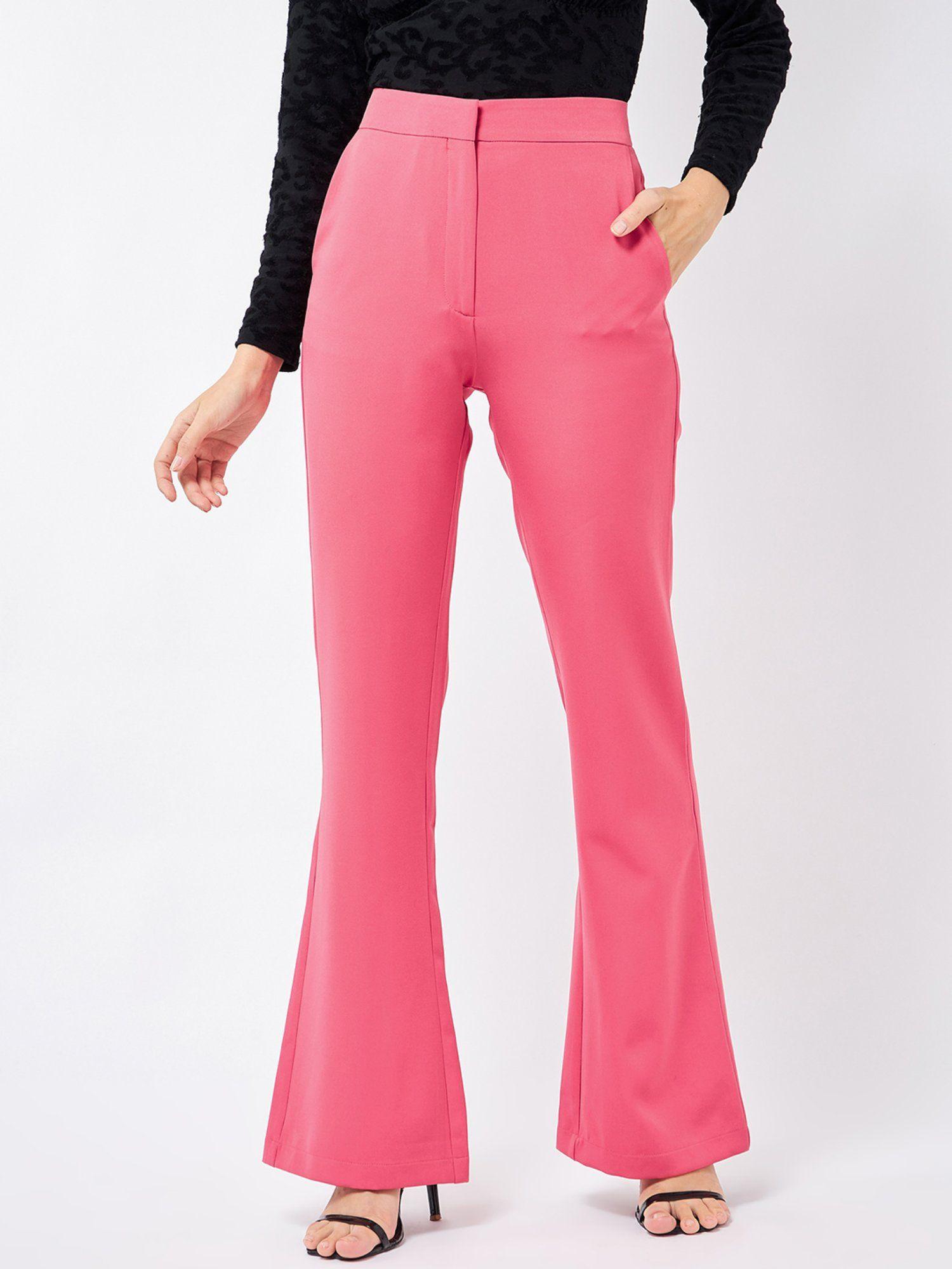 fuschia back slit trousers