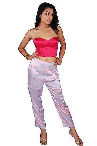 fuschia pure satin corset top