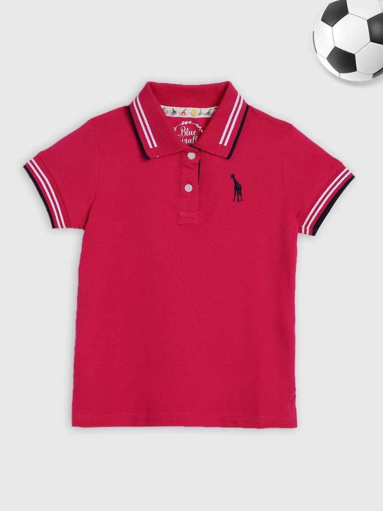 fushia solid polo tshirt