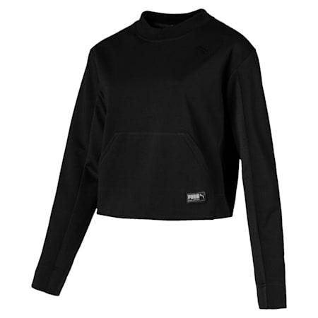fusion women's cropped crew sweater