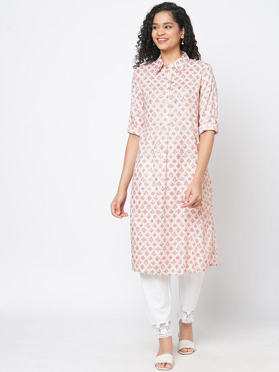 fusion beats floral printed kurta