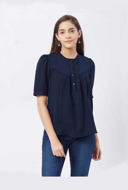 fusion beats navy regular fit top