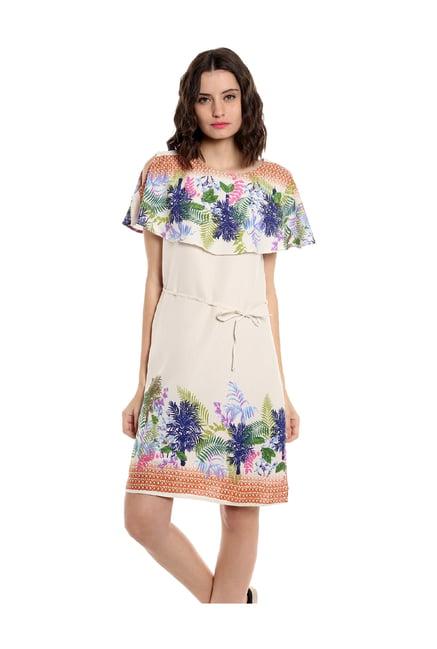 fusion beats off white printed above knee dress