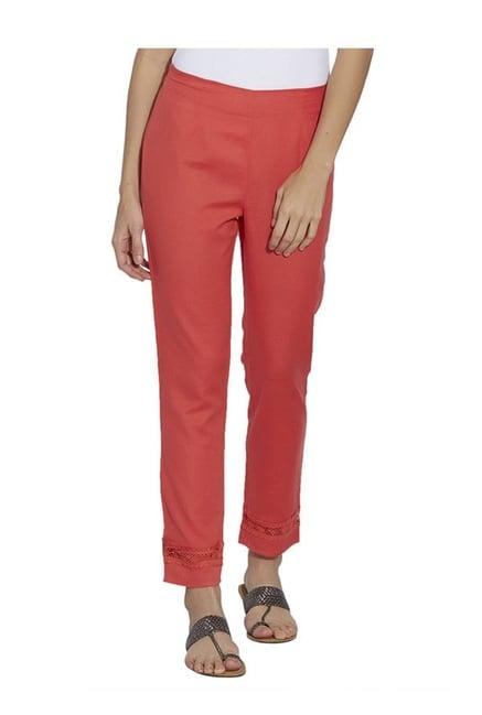 fusion beats orange regular fit elasticated pants