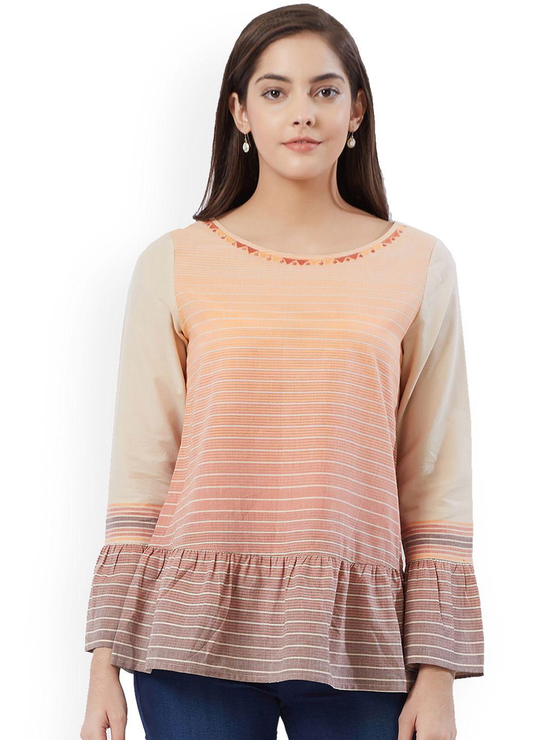 fusion beats women multicoloured striped a-line top