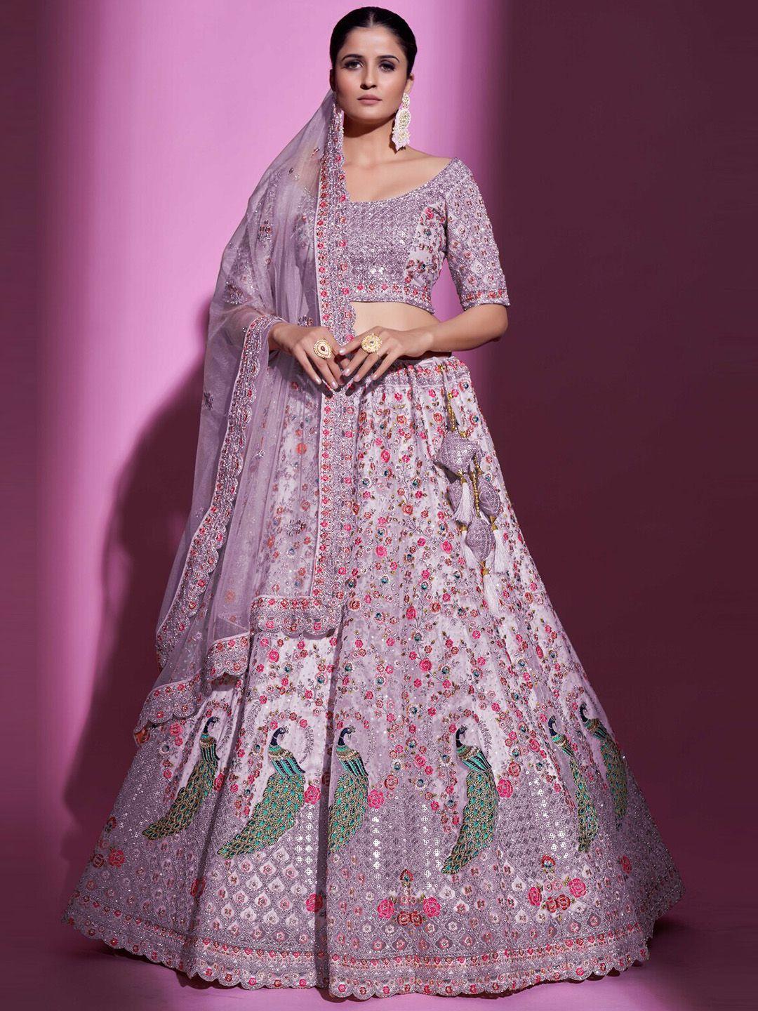 fusionic embellished sequinned semi-stitched lehenga & unstitched blouse with dupatta