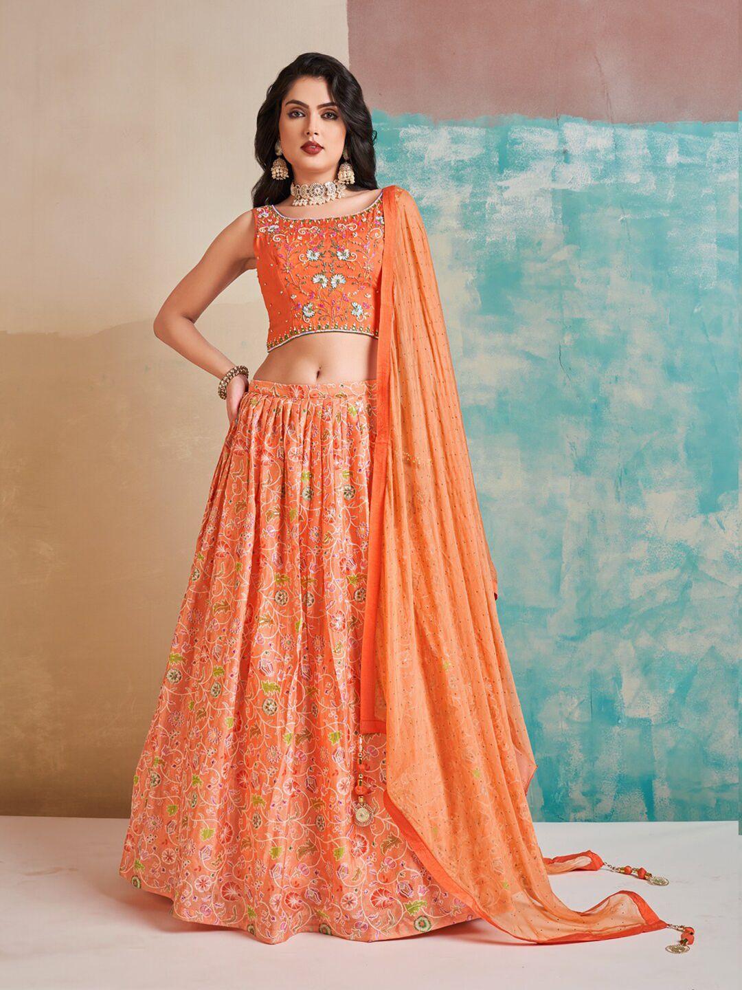 fusionic embellished beads and stones ready to wear lehenga & blouse with dupatta