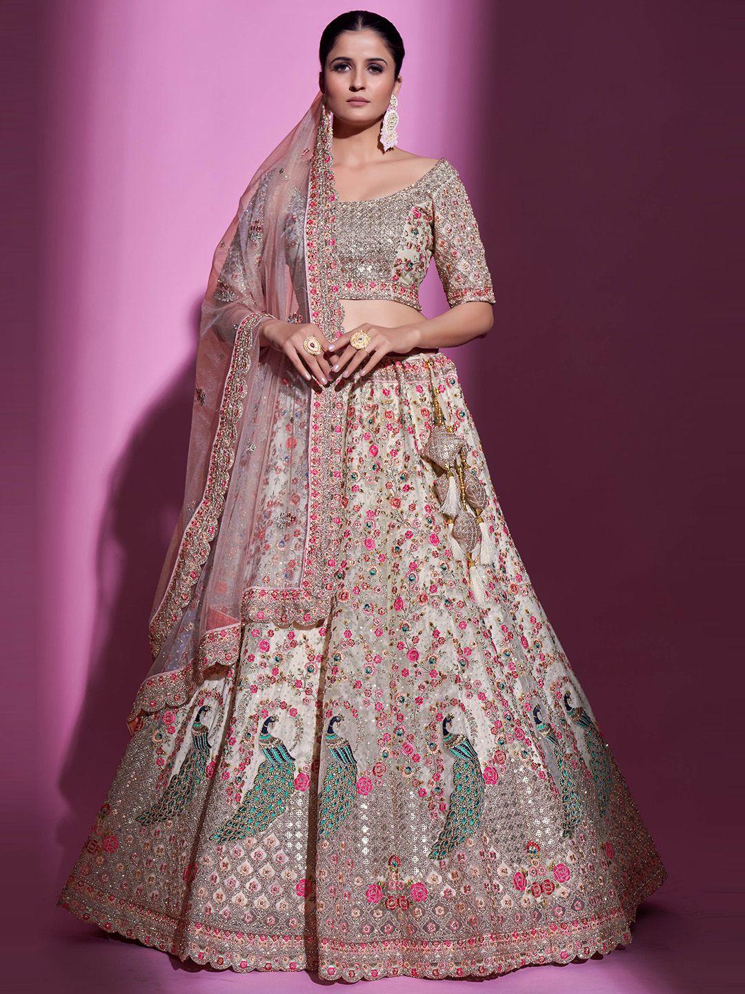 fusionic embellished sequinned semi-stitched lehenga & unstitched blouse with dupatta