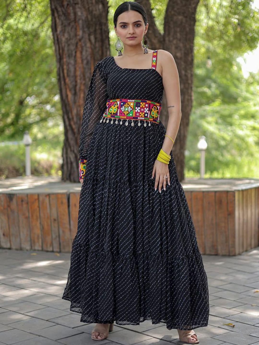 fusionic ethnic motifs printed maxi gown