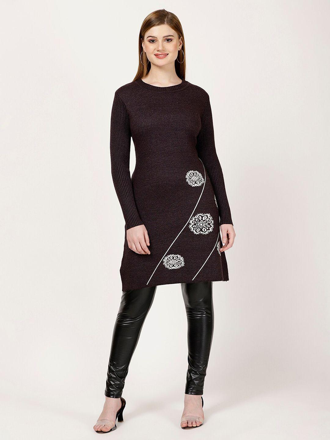 futuro ethnic motif printed longline pullover