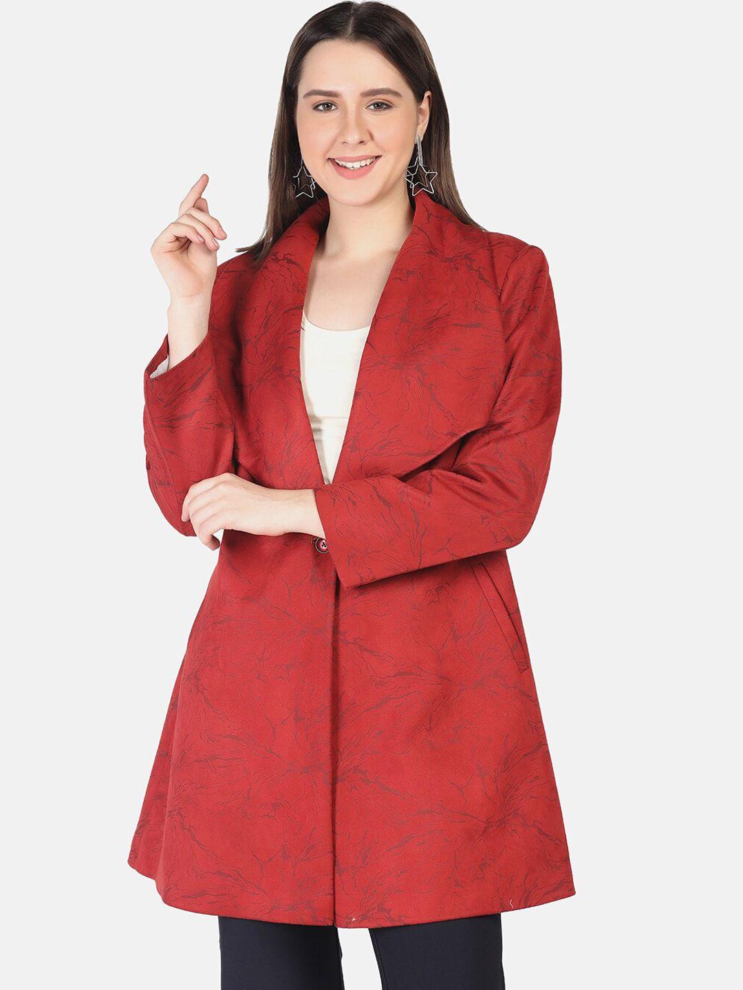 futuro women printed suede overcoat