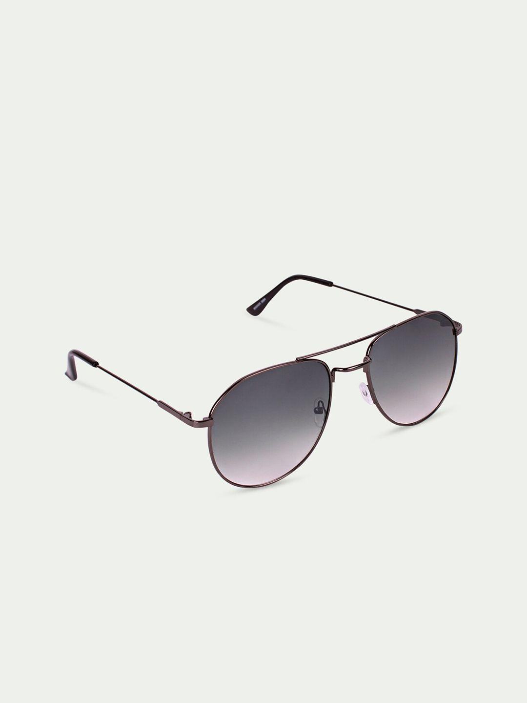 fuzoku men green lens & gunmetal-toned aviator sunglasses with uv protected lens