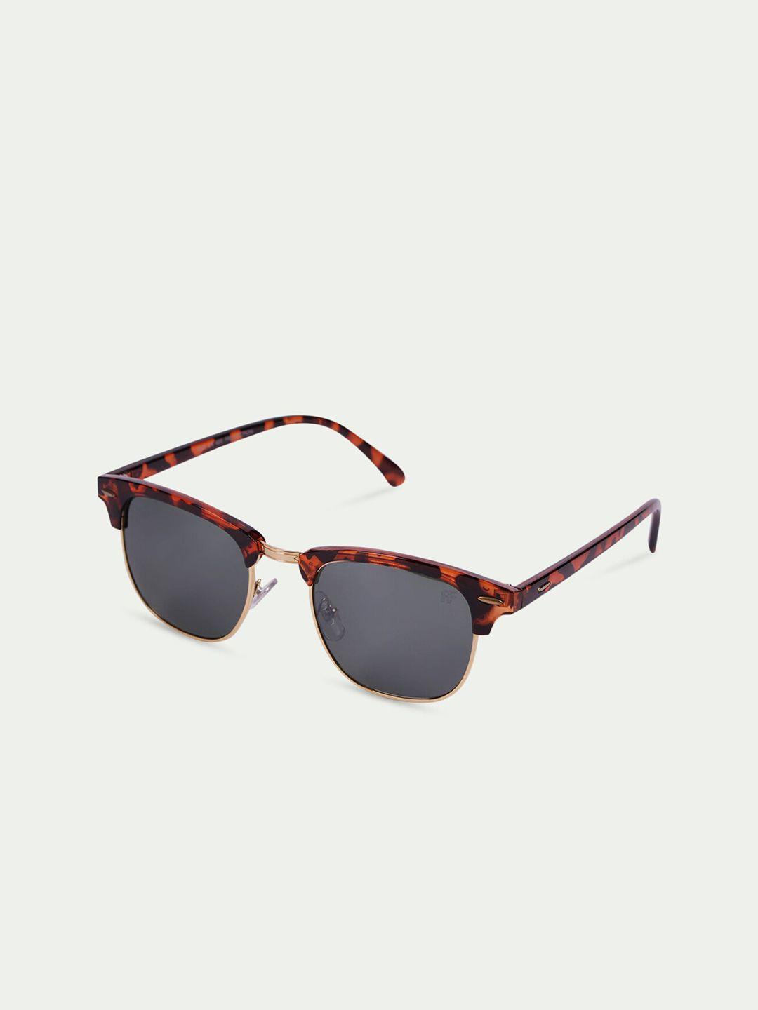 fuzoku unisex black & brown wayfarer sunglasses with uv protected lens