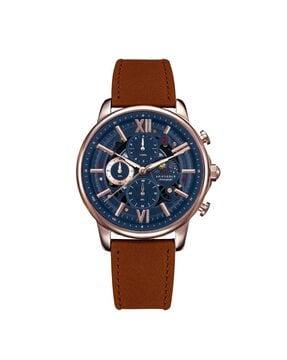 g 7013 rg-burg chronograph watch with leather strap
