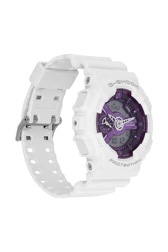 g-shock 55 x 51.2 x 16.9 mm purple dial resin analog-digital watch for men - g1469