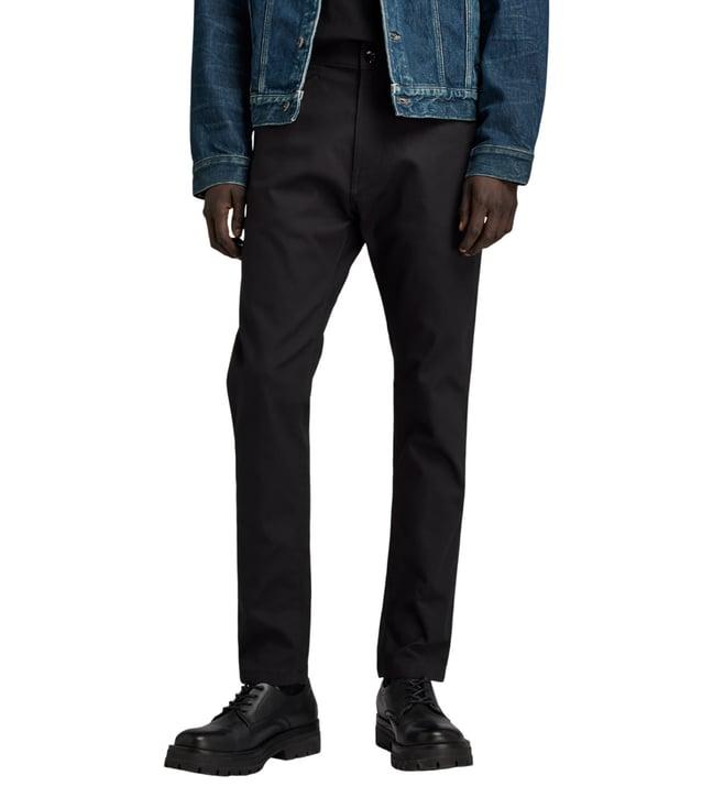 g-star raw dark black regular fit flat front trousers