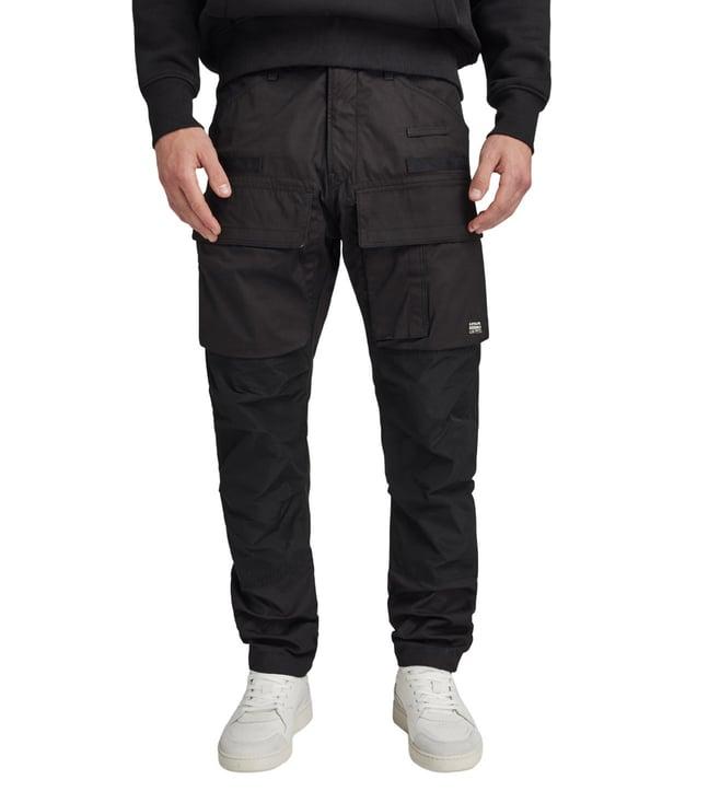 g-star raw dark black tapered fit cargos